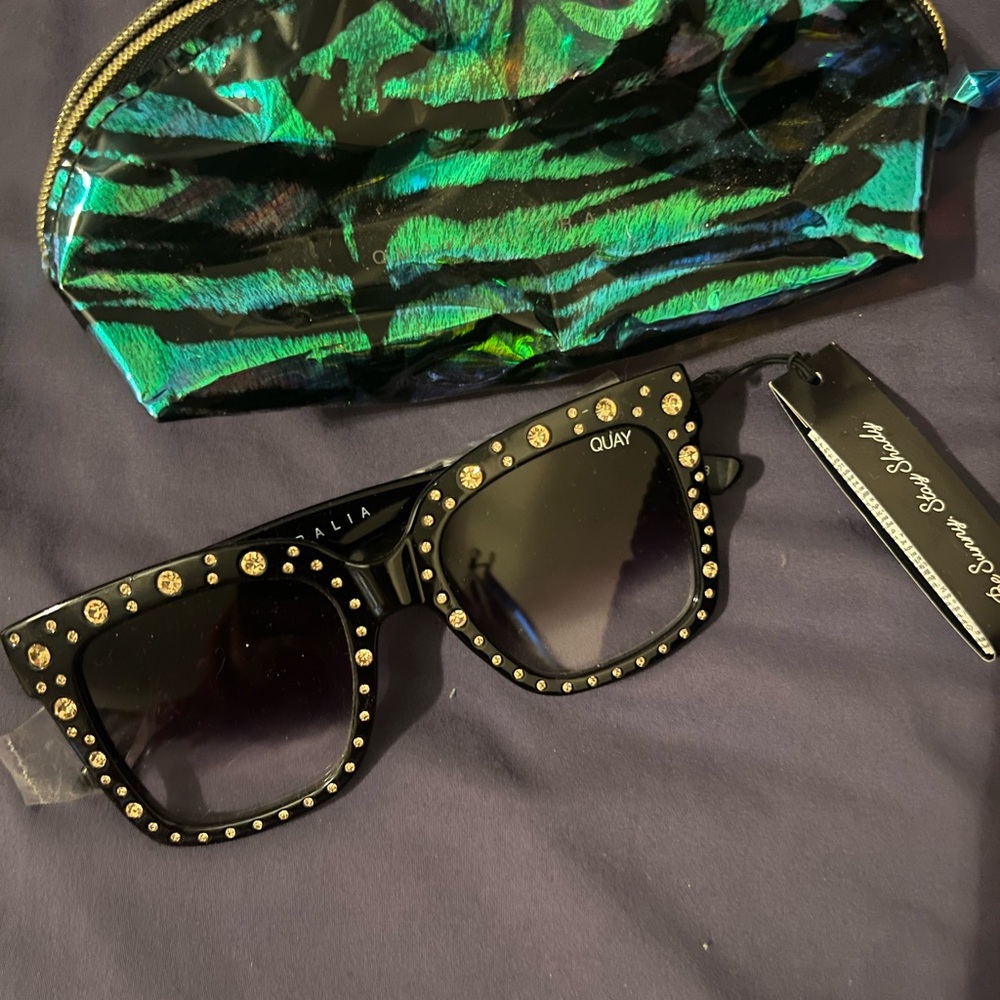 Black Studded Wayfarer Sunglasses